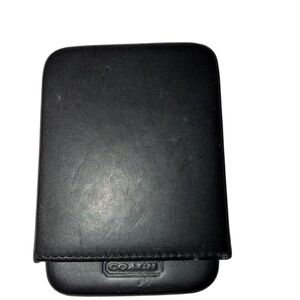 Coach Black Leather Card Case Vintage 2 PC Hardshell
